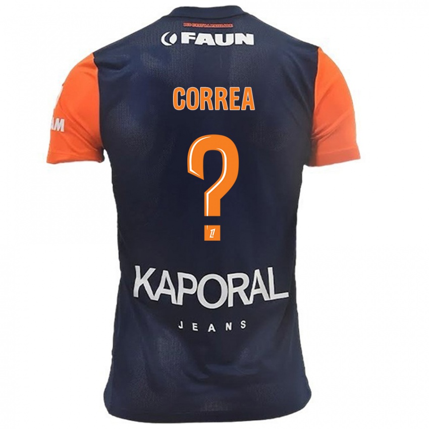 Hombre Camiseta Dapyna Correa #0 Azul Marino Naranja 1ª Equipación 2024/25 La Camisa Chile