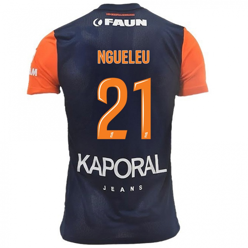 Hombre Camiseta Nina Ngueleu #21 Azul Marino Naranja 1ª Equipación 2024/25 La Camisa Chile