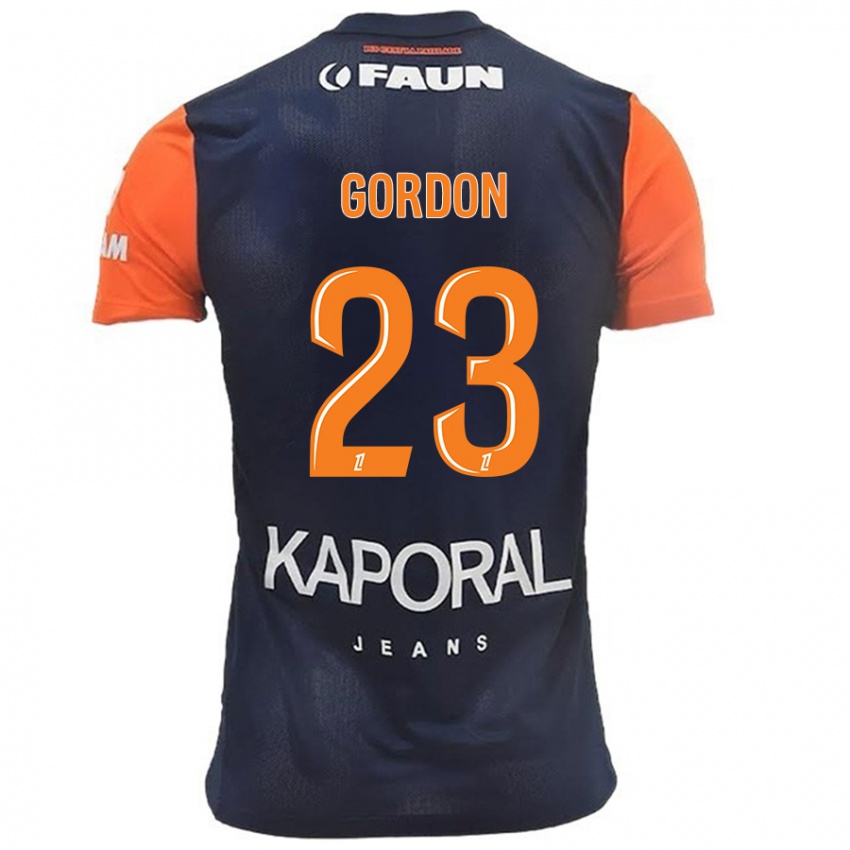 Hombre Camiseta Sh'nia Gordon #23 Azul Marino Naranja 1ª Equipación 2024/25 La Camisa Chile