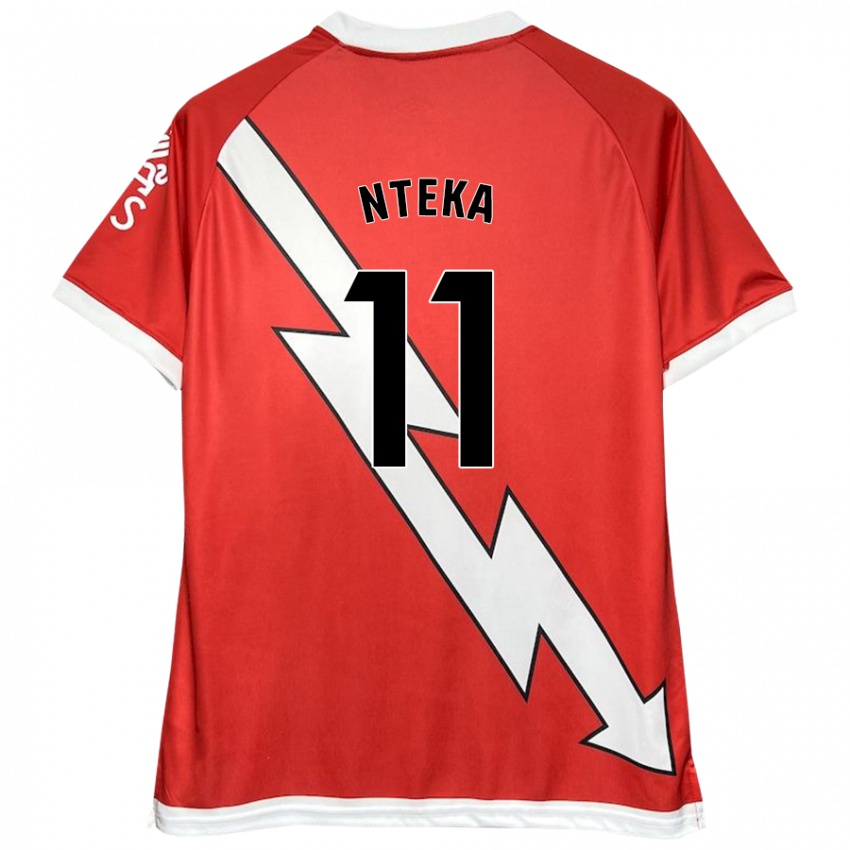 Hombre Camiseta Randy Nteka #11 Blanco Rojo 1ª Equipación 2024/25 La Camisa Chile