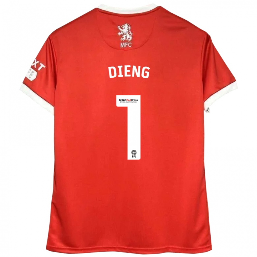 Hombre Camiseta Seny Dieng #1 Rojo Blanco 1ª Equipación 2024/25 La Camisa Chile