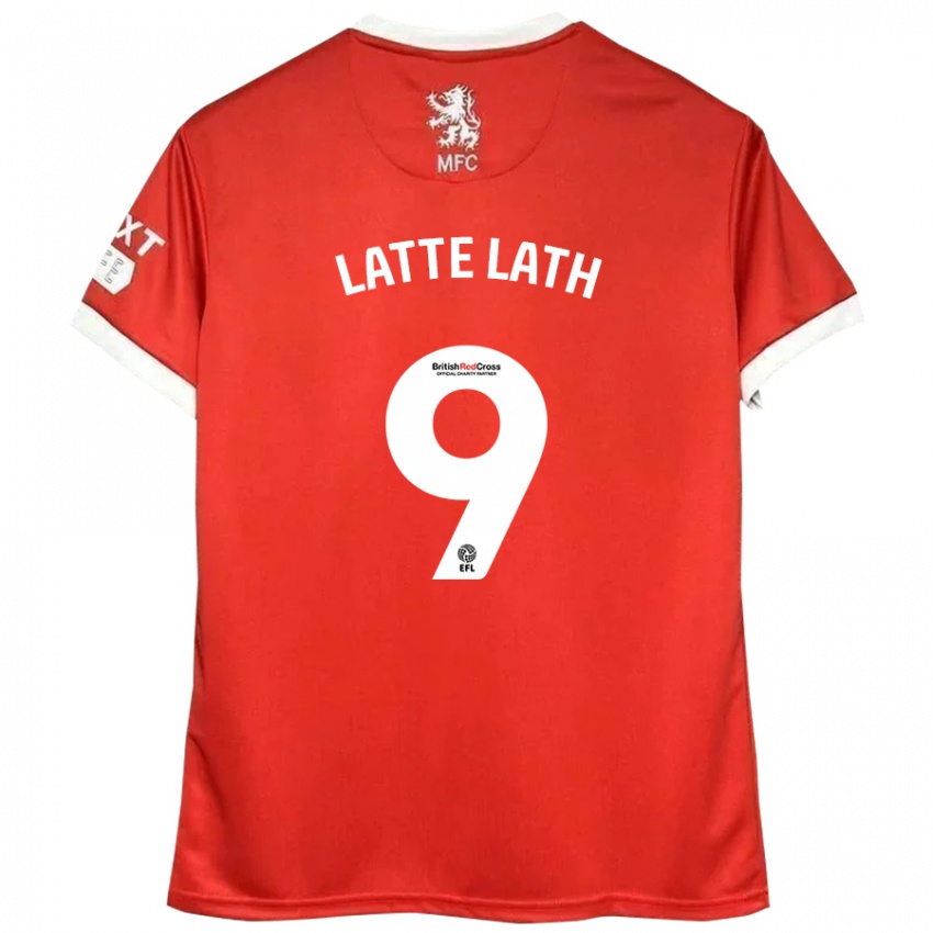 Hombre Camiseta Emmanuel Latte Lath #9 Rojo Blanco 1ª Equipación 2024/25 La Camisa Chile