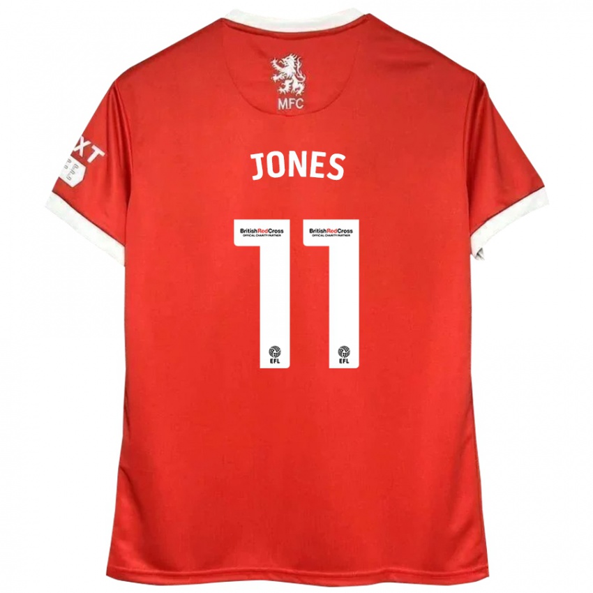 Hombre Camiseta Isaiah Jones #11 Rojo Blanco 1ª Equipación 2024/25 La Camisa Chile