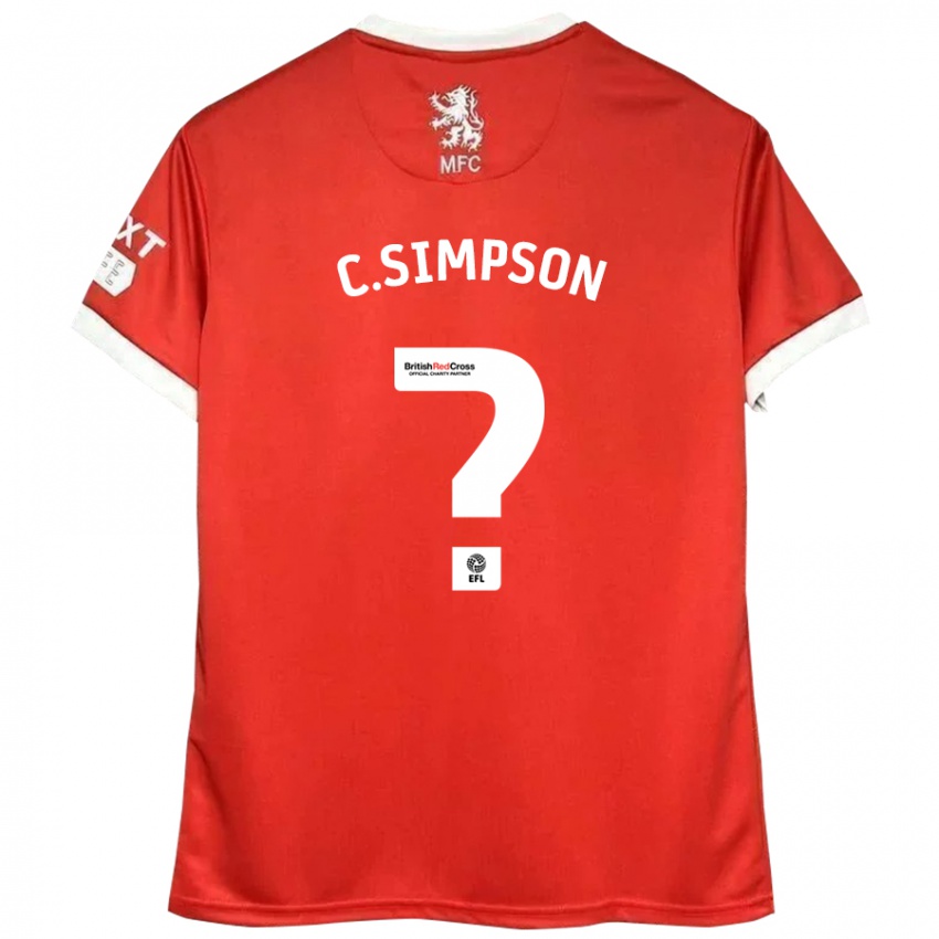 Hombre Camiseta Cameron Simpson #0 Rojo Blanco 1ª Equipación 2024/25 La Camisa Chile