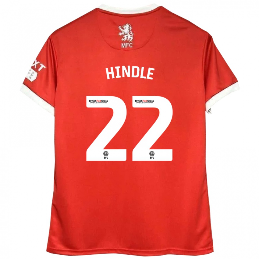 Hombre Camiseta Rachel Hindle #22 Rojo Blanco 1ª Equipación 2024/25 La Camisa Chile