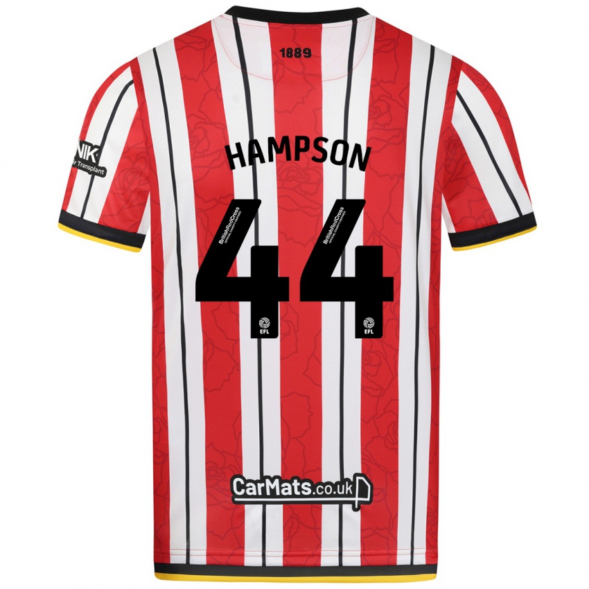 Hombre Camiseta Owen Hampson #44 Rojo Blanco Rayas 1ª Equipación 2024/25 La Camisa Chile