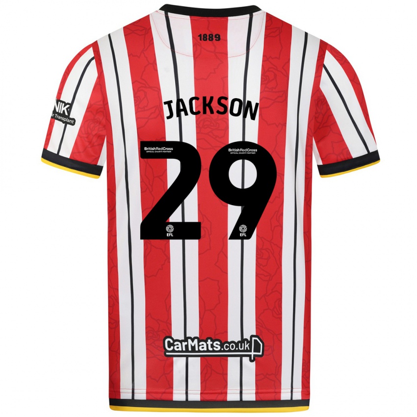 Hombre Camiseta Fallon Olivia Connolly-Jackson #29 Rojo Blanco Rayas 1ª Equipación 2024/25 La Camisa Chile