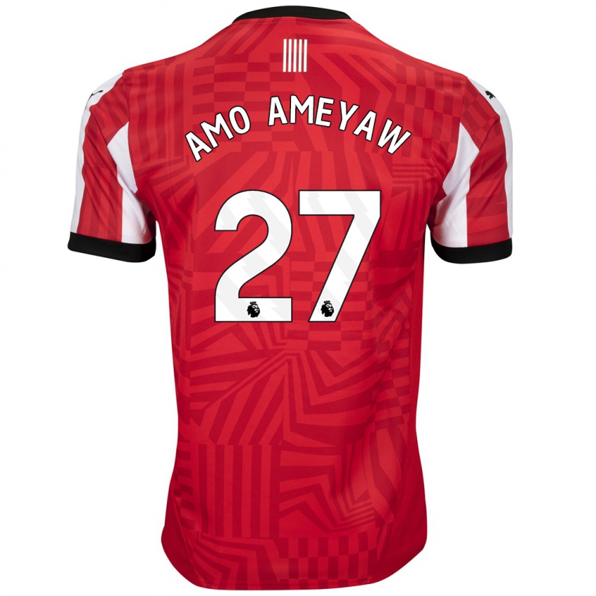 Hombre Camiseta Samuel Amo-Ameyaw #27 Rojo Blanco 1ª Equipación 2024/25 La Camisa Chile