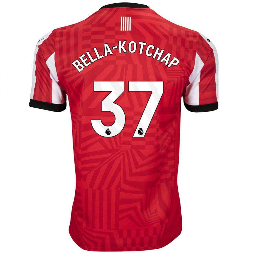 Hombre Camiseta Armel Bella-Kotchap #37 Rojo Blanco 1ª Equipación 2024/25 La Camisa Chile