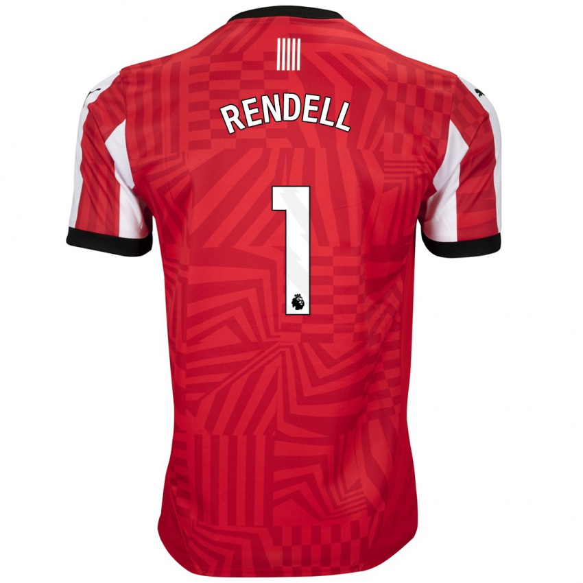 Hombre Camiseta Kayla Rendell #1 Rojo Blanco 1ª Equipación 2024/25 La Camisa Chile