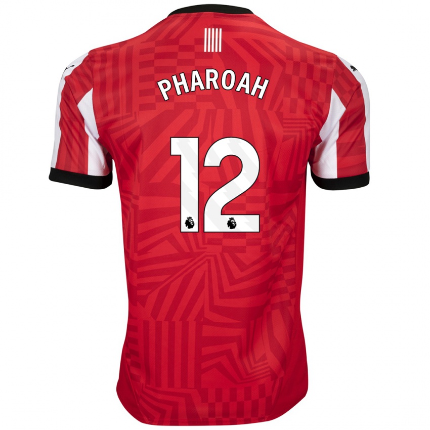 Hombre Camiseta Sophia Pharoah #12 Rojo Blanco 1ª Equipación 2024/25 La Camisa Chile