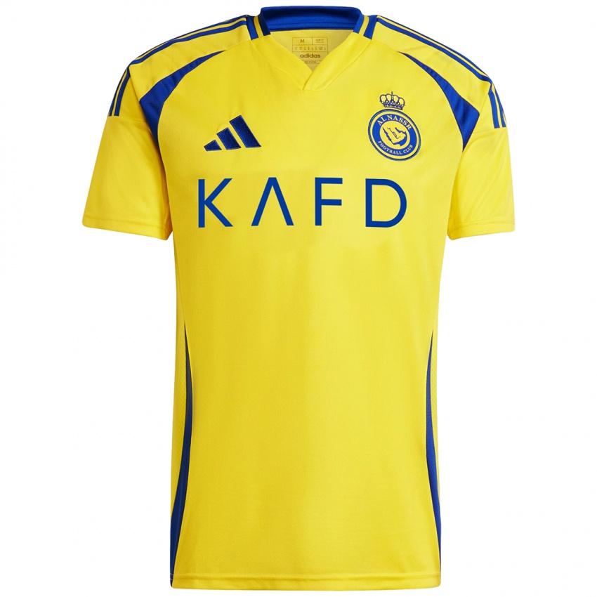 Hombre Camiseta Abdulelah Al-Amri #5 Amarillo Azul 1ª Equipación 2024/25 La Camisa Chile