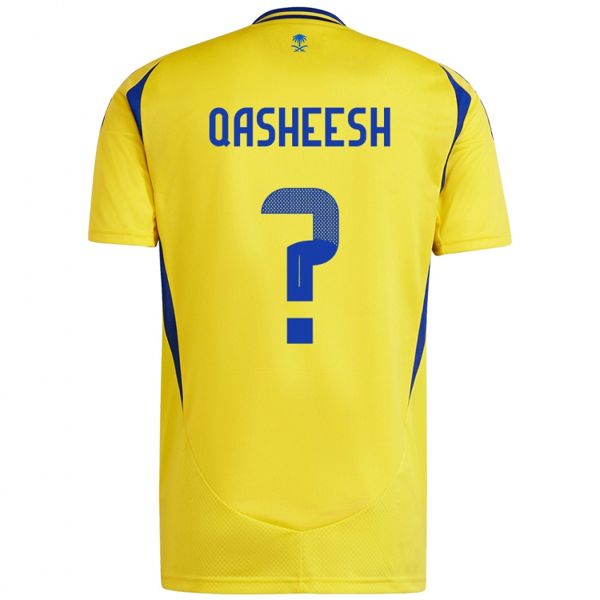 Hombre Camiseta Majed Qasheesh #0 Amarillo Azul 1ª Equipación 2024/25 La Camisa Chile