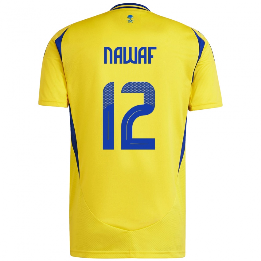 Hombre Camiseta Nawaf Al-Boushal #12 Amarillo Azul 1ª Equipación 2024/25 La Camisa Chile