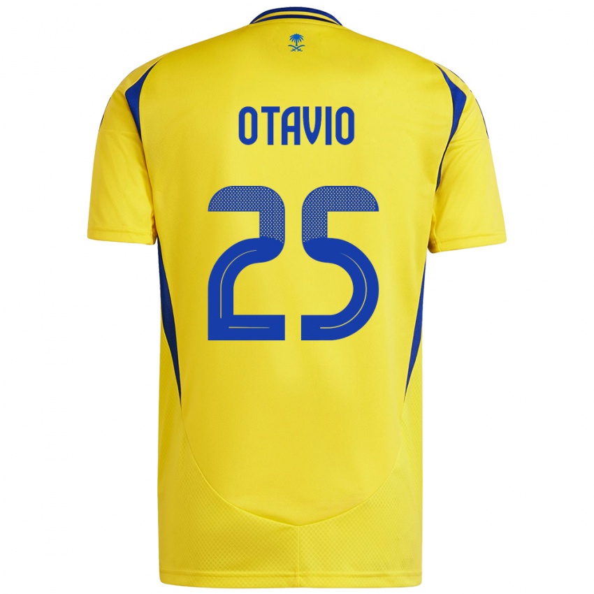 Hombre Camiseta Otavio #25 Amarillo Azul 1ª Equipación 2024/25 La Camisa Chile