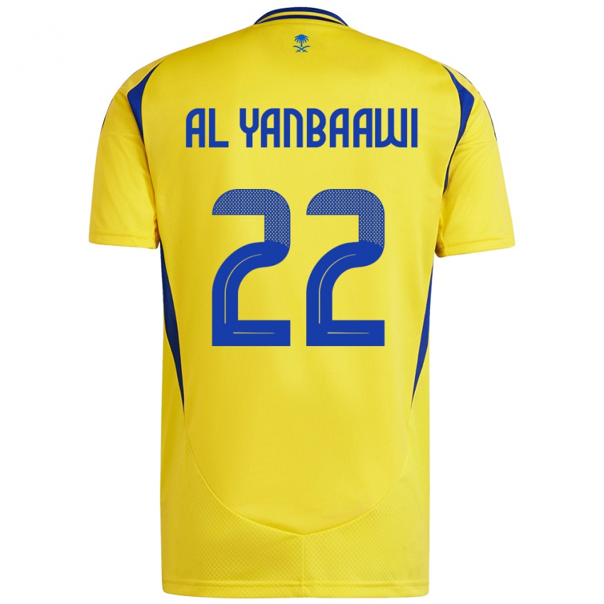 Hombre Camiseta Tahani Al-Yanbaawi #22 Amarillo Azul 1ª Equipación 2024/25 La Camisa Chile