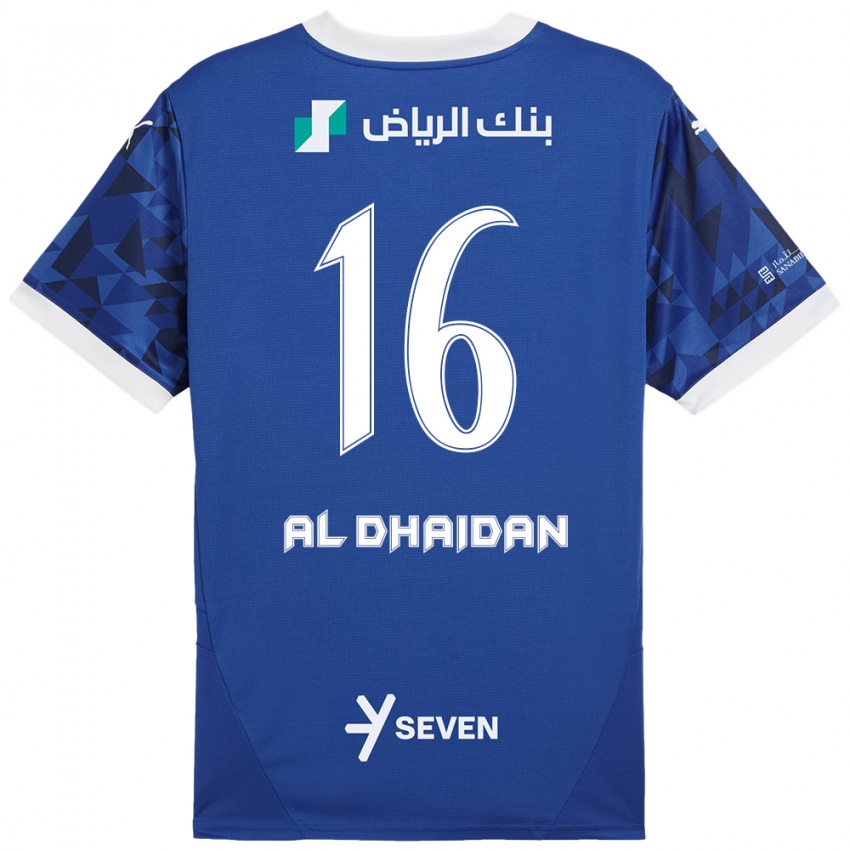 Hombre Camiseta Nadia Al-Dhaidan #16 Azul Oscuro Blanco 1ª Equipación 2024/25 La Camisa Chile