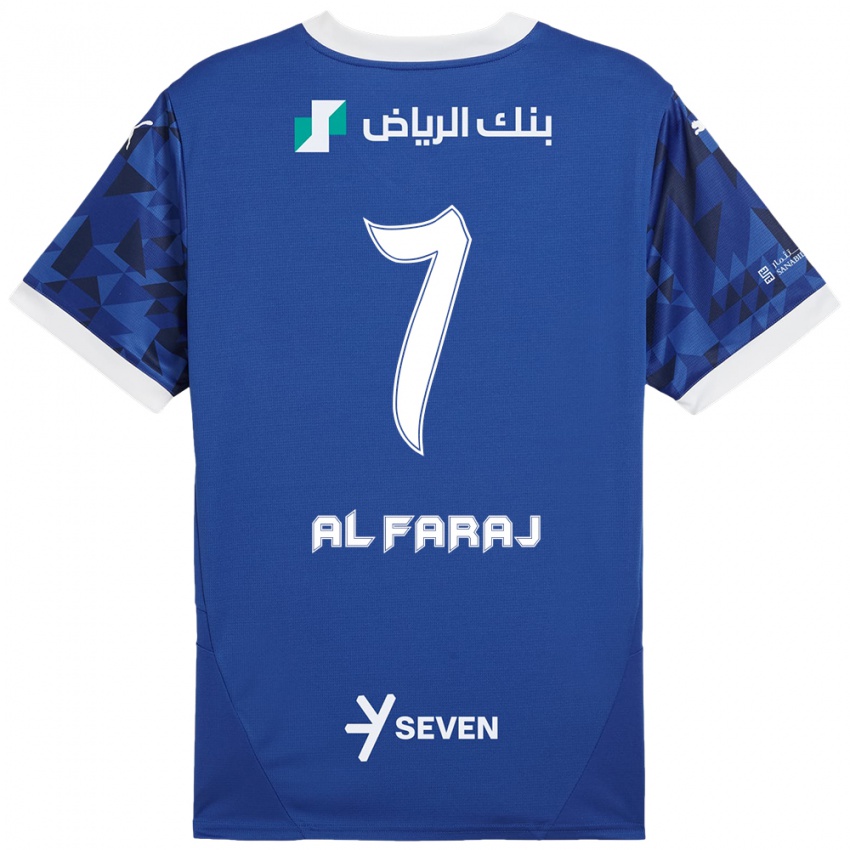 Hombre Camiseta Salman Al-Faraj #7 Azul Oscuro Blanco 1ª Equipación 2024/25 La Camisa Chile