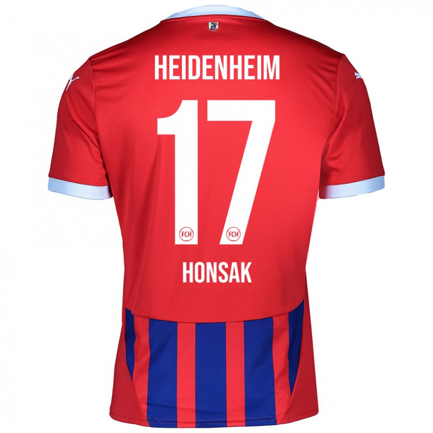 Hombre Camiseta Mathias Honsak #17 Rojo Azul 1ª Equipación 2024/25 La Camisa Chile