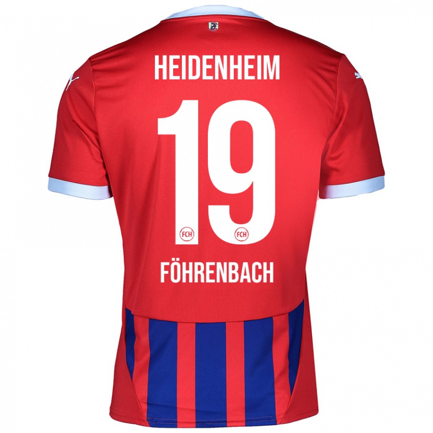 Hombre Camiseta Jonas Föhrenbach #19 Rojo Azul 1ª Equipación 2024/25 La Camisa Chile