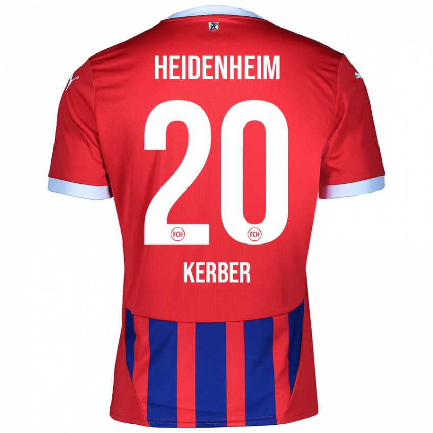 Hombre Camiseta Luca Kerber #20 Rojo Azul 1ª Equipación 2024/25 La Camisa Chile