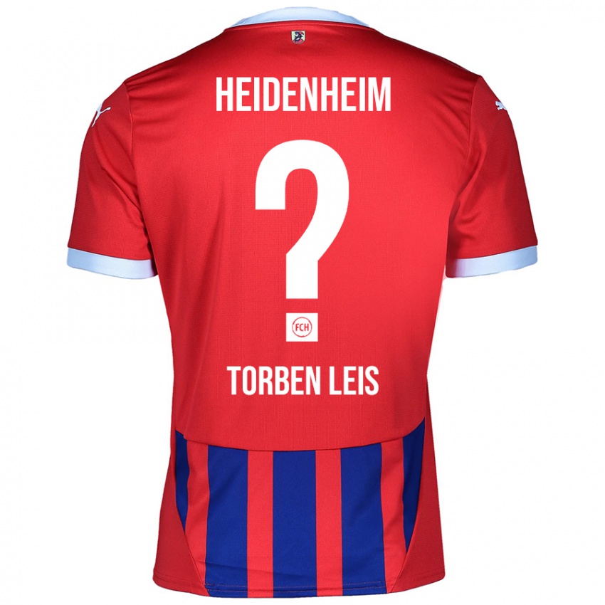 Hombre Camiseta Torben Leis #0 Rojo Azul 1ª Equipación 2024/25 La Camisa Chile