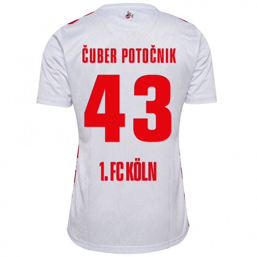 Hombre Camiseta Jaka Cuber Potocnik #43 Blanco Rojo 1ª Equipación 2024/25 La Camisa Chile