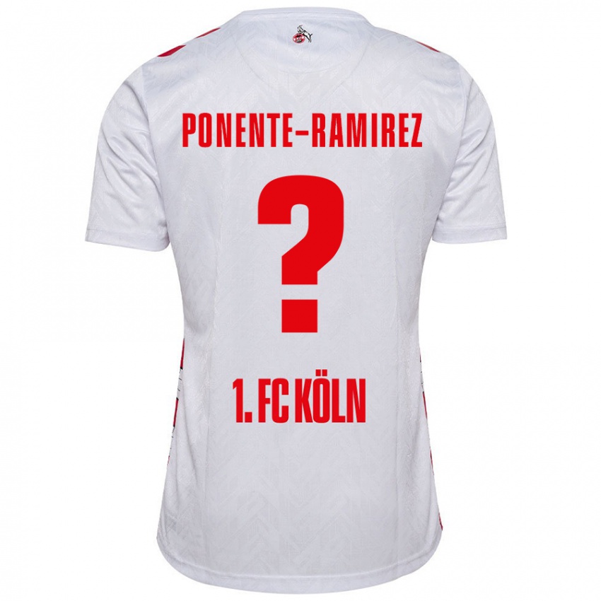 Hombre Camiseta Jason Ponente-Ramirez #0 Blanco Rojo 1ª Equipación 2024/25 La Camisa Chile