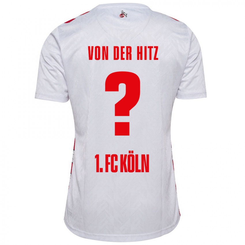 Hombre Camiseta Justin Von Der Hitz #0 Blanco Rojo 1ª Equipación 2024/25 La Camisa Chile