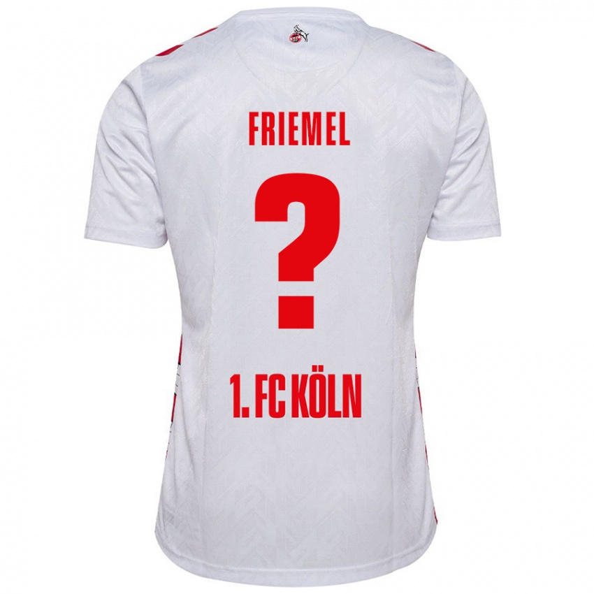 Hombre Camiseta Jonathan Friemel #0 Blanco Rojo 1ª Equipación 2024/25 La Camisa Chile