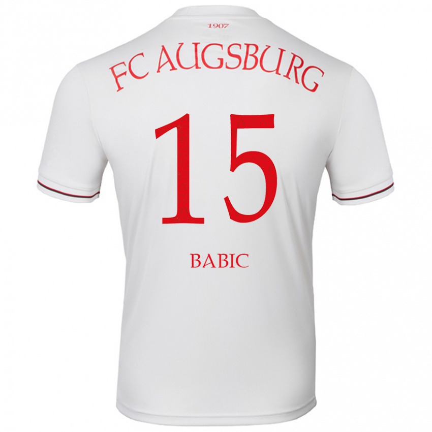 Hombre Camiseta David Babic #15 Blanco 1ª Equipación 2024/25 La Camisa Chile