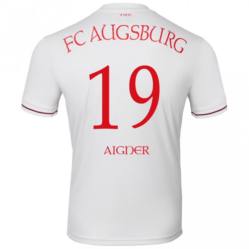 Hombre Camiseta Lukas Aigner #19 Blanco 1ª Equipación 2024/25 La Camisa Chile