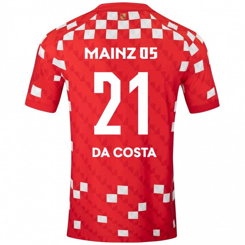 Hombre Camiseta Danny Da Costa #21 Blanco Rojo 1ª Equipación 2024/25 La Camisa Chile