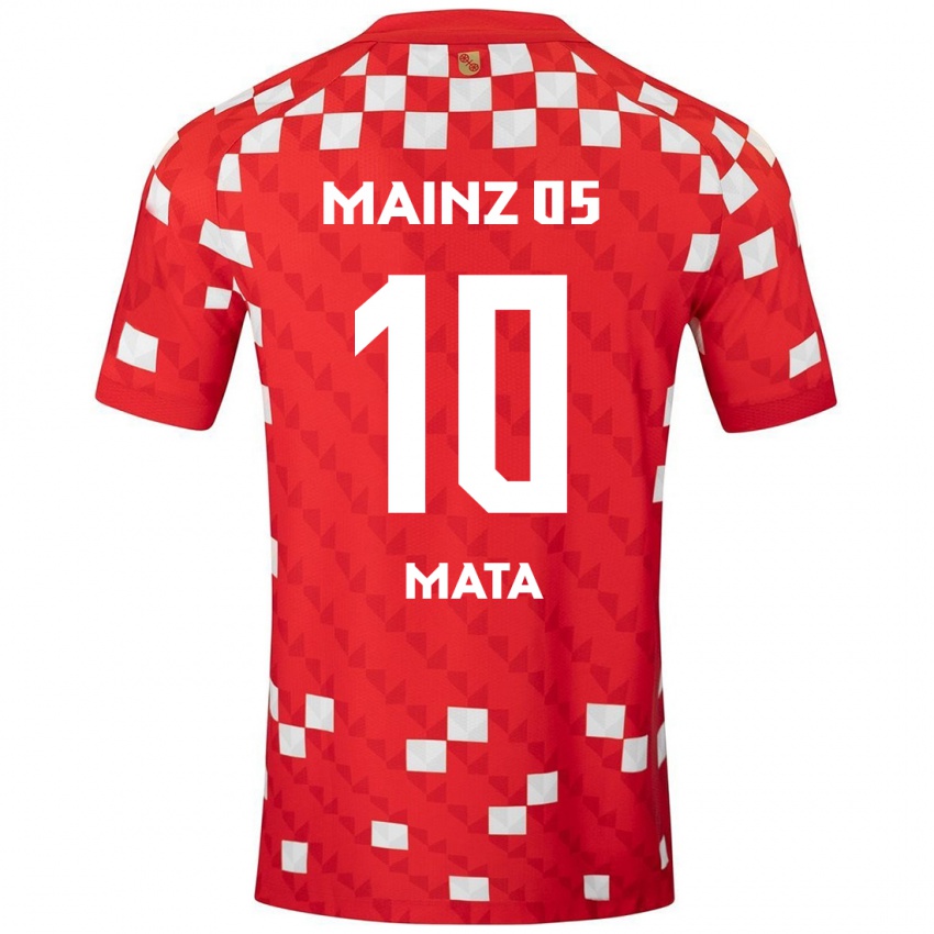 Hombre Camiseta Ken Mata #10 Blanco Rojo 1ª Equipación 2024/25 La Camisa Chile