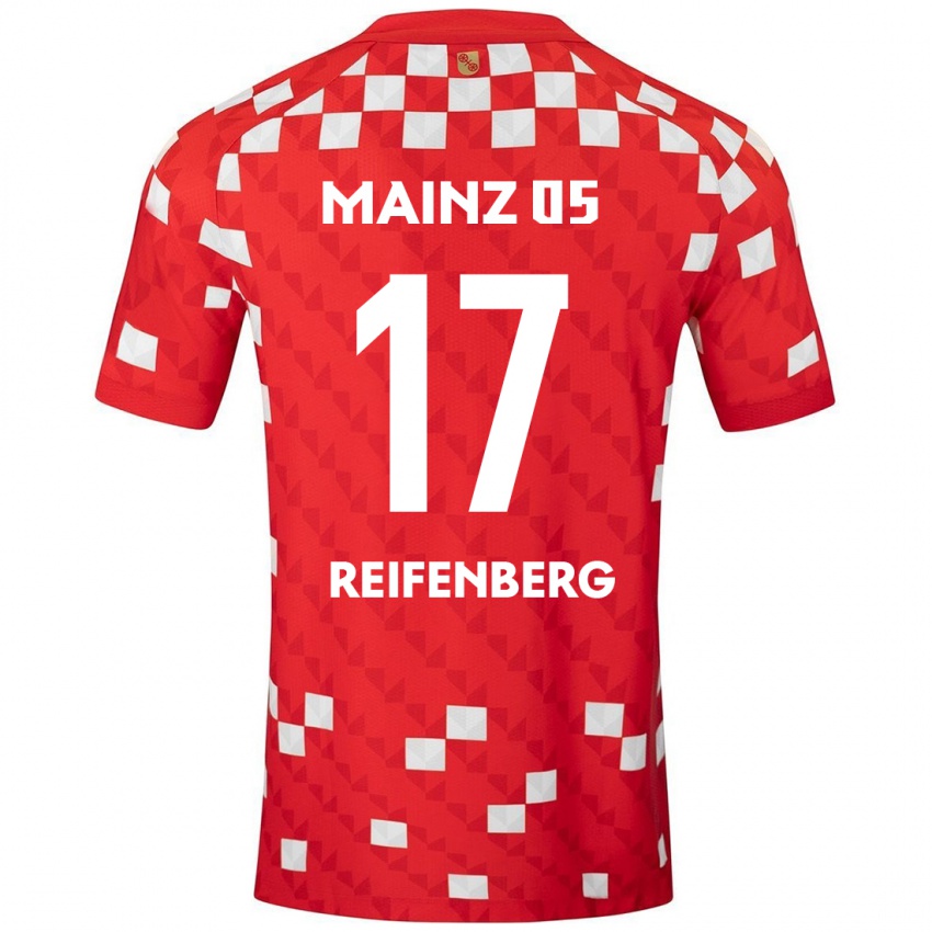 Hombre Camiseta Michelle Reifenberg #17 Blanco Rojo 1ª Equipación 2024/25 La Camisa Chile