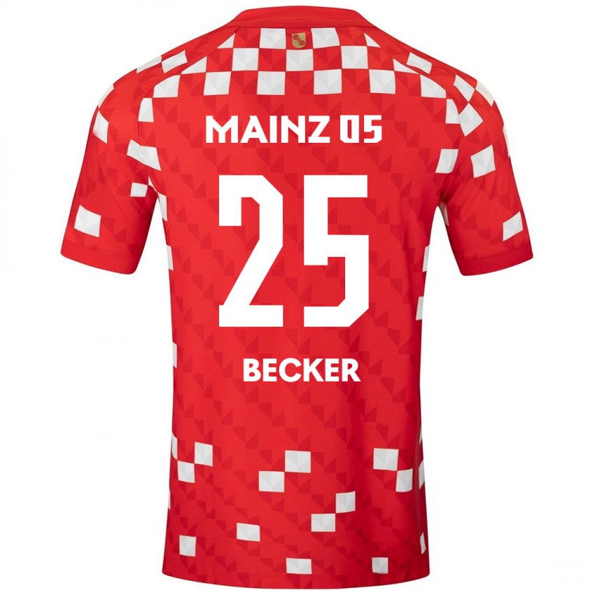 Hombre Camiseta Kathrin Becker #25 Blanco Rojo 1ª Equipación 2024/25 La Camisa Chile