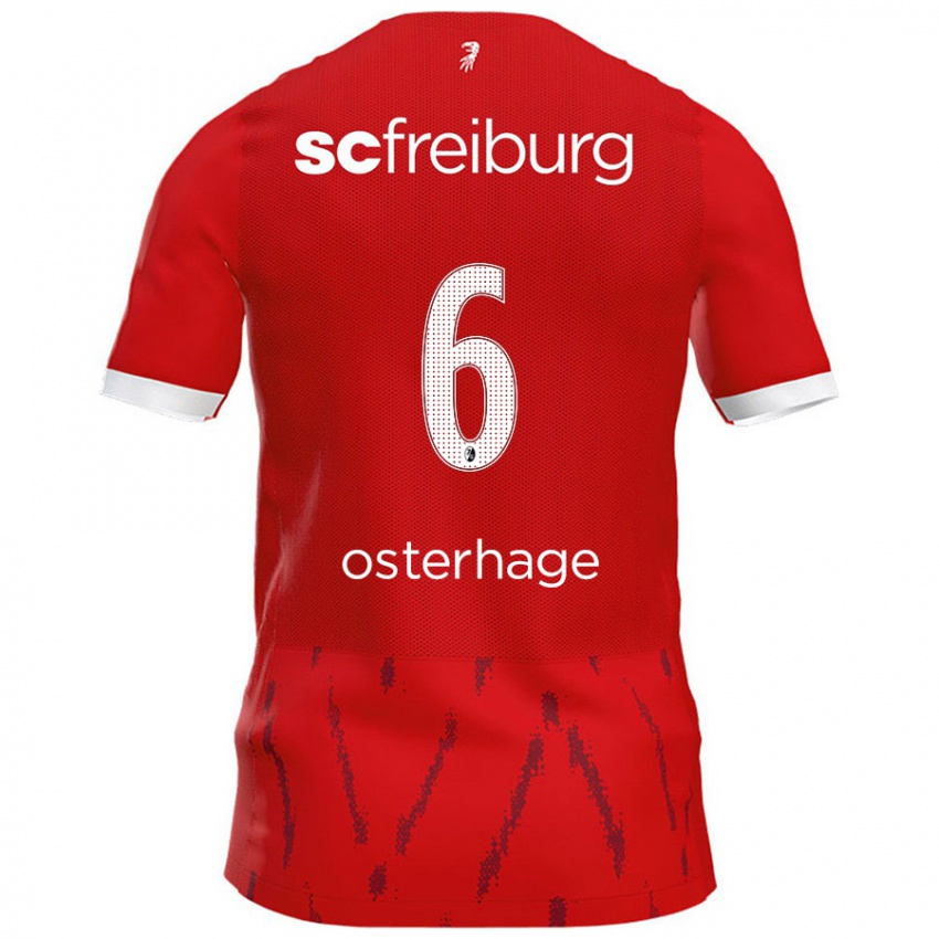 Hombre Camiseta Patrick Osterhage #6 Rojo 1ª Equipación 2024/25 La Camisa Chile