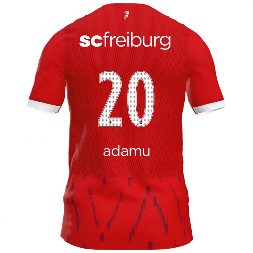 Hombre Camiseta Junior Adamu #20 Rojo 1ª Equipación 2024/25 La Camisa Chile