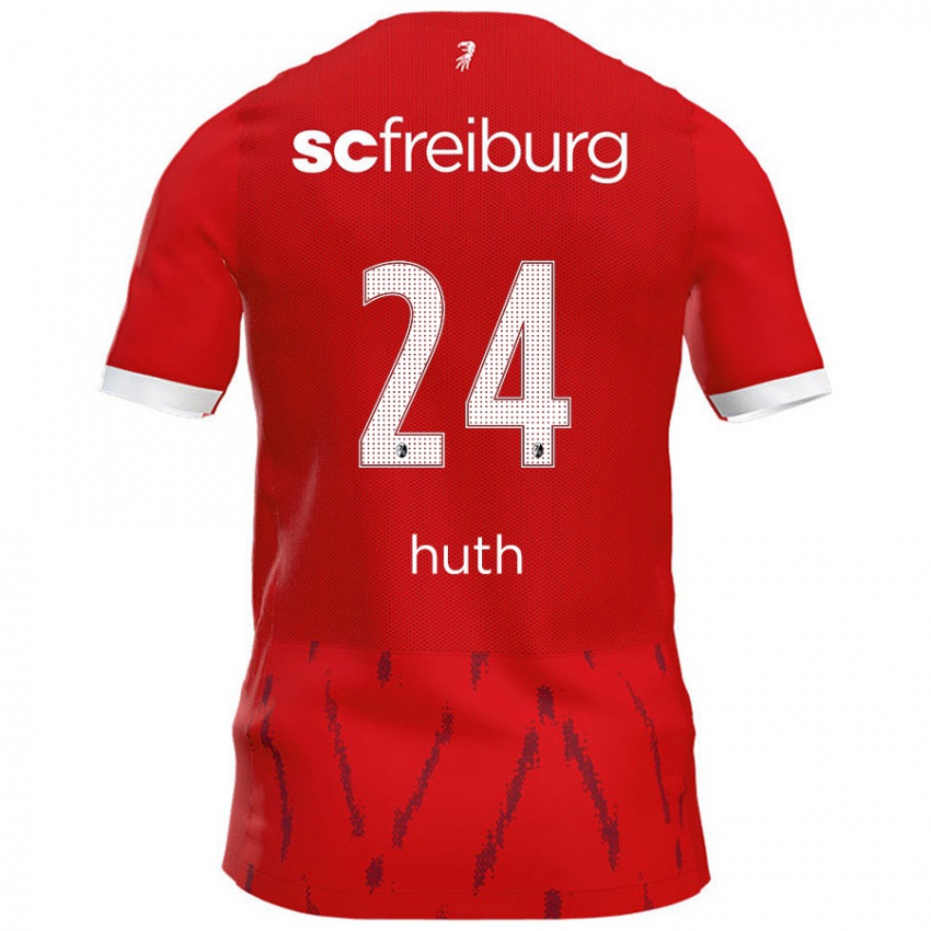 Hombre Camiseta Jannik Huth #24 Rojo 1ª Equipación 2024/25 La Camisa Chile