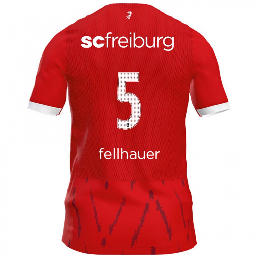 Hombre Camiseta Kim Fellhauer #5 Rojo 1ª Equipación 2024/25 La Camisa Chile