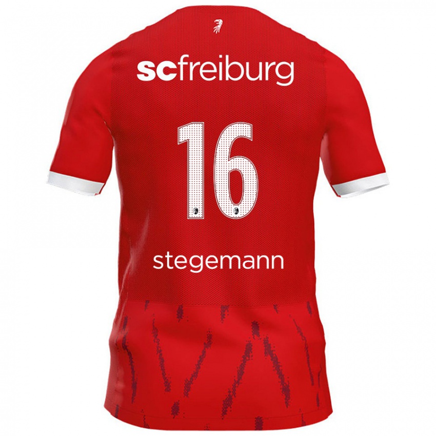 Hombre Camiseta Greta Stegemann #16 Rojo 1ª Equipación 2024/25 La Camisa Chile