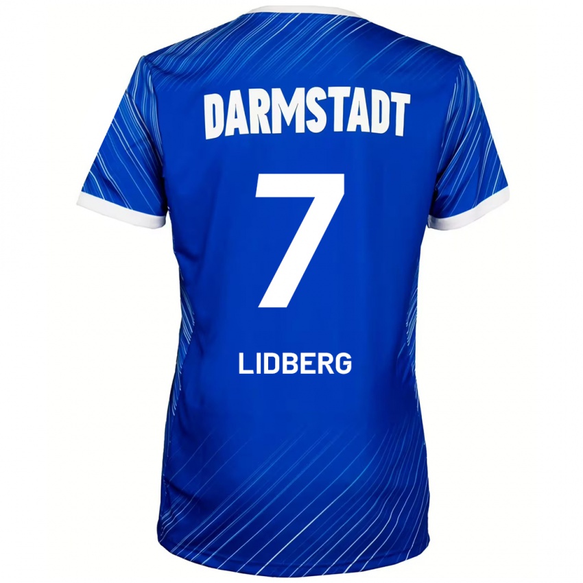 Hombre Camiseta Isac Lidberg #7 Azul Blanco 1ª Equipación 2024/25 La Camisa Chile