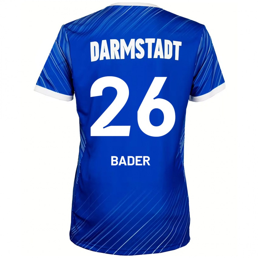 Hombre Camiseta Matthias Bader #26 Azul Blanco 1ª Equipación 2024/25 La Camisa Chile