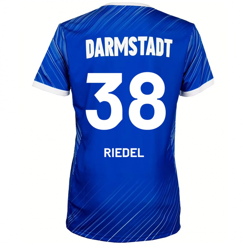 Hombre Camiseta Clemens Riedel #38 Azul Blanco 1ª Equipación 2024/25 La Camisa Chile