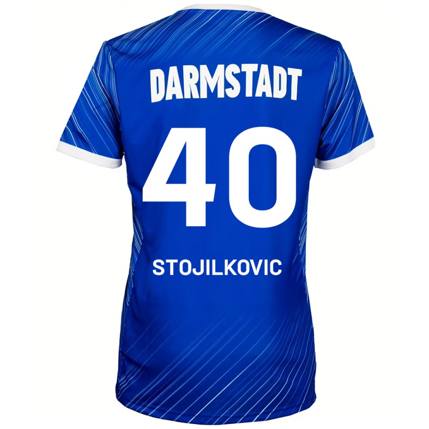 Hombre Camiseta Filip Stojilkovic #40 Azul Blanco 1ª Equipación 2024/25 La Camisa Chile