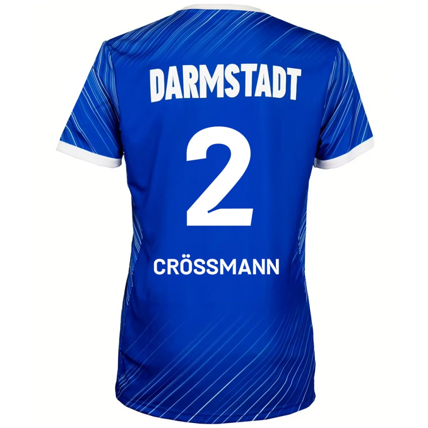 Hombre Camiseta Elias Crößmann #2 Azul Blanco 1ª Equipación 2024/25 La Camisa Chile