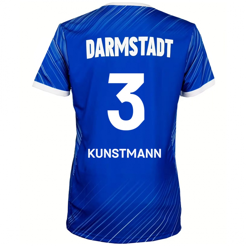 Hombre Camiseta Kelvin Kunstmann #3 Azul Blanco 1ª Equipación 2024/25 La Camisa Chile