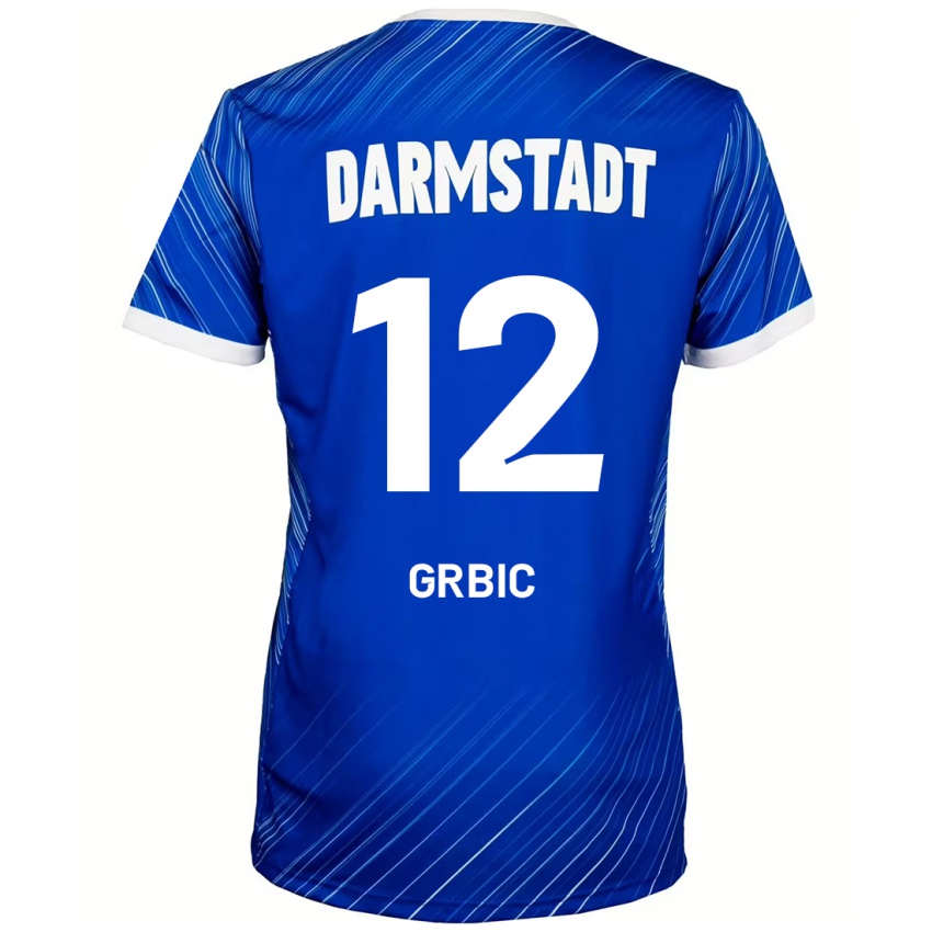 Hombre Camiseta Viktor Grbic #12 Azul Blanco 1ª Equipación 2024/25 La Camisa Chile