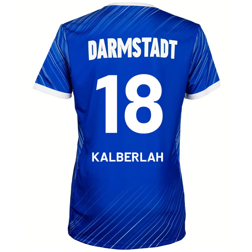 Hombre Camiseta Simon Kalberlah #18 Azul Blanco 1ª Equipación 2024/25 La Camisa Chile