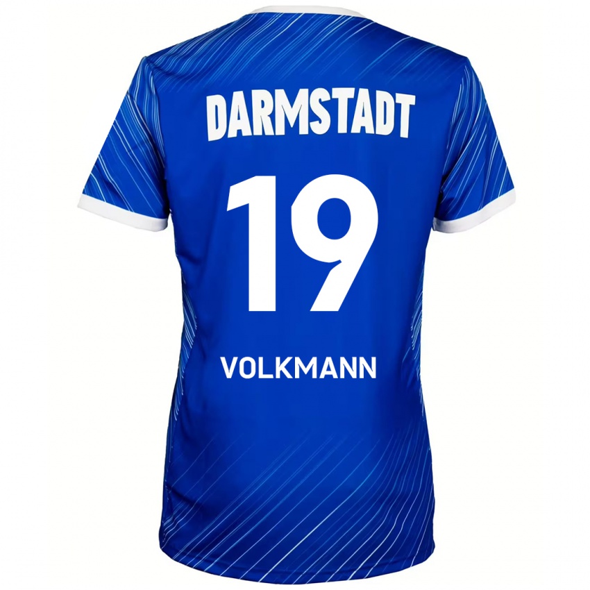 Hombre Camiseta Japhet Volkmann #19 Azul Blanco 1ª Equipación 2024/25 La Camisa Chile